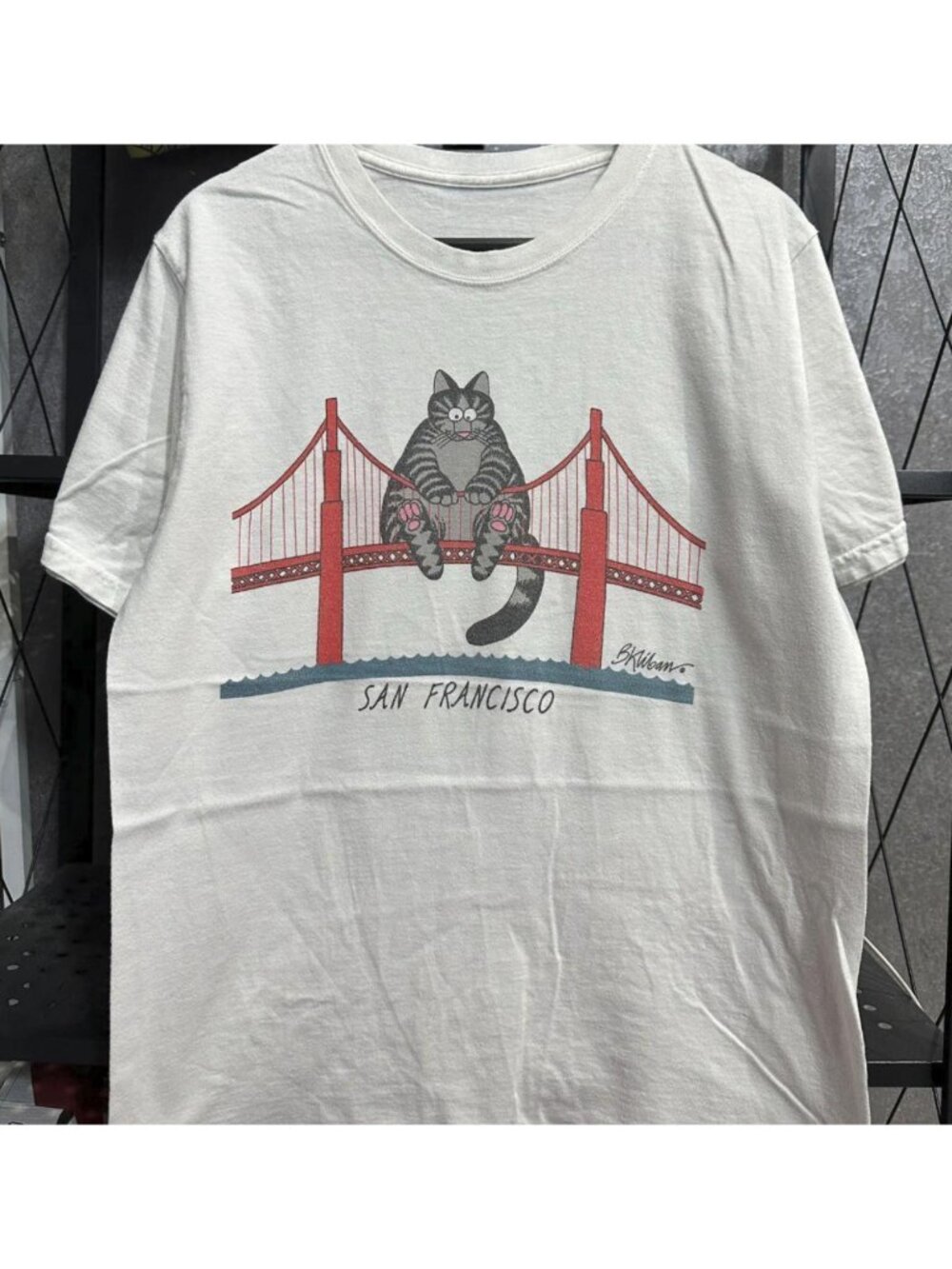 White B.Kliban Cat San Francisco T-shirt